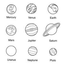 Planete (Système Solaire) - Coloriages gratuits à imprimer