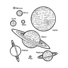 Coloriage Planetes du systeme solaire