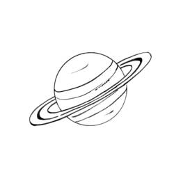Coloriage Planete Saturne avec ses anneaux