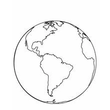 Coloriage Planete Terre avec les continents