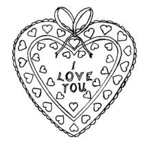 Coloriage Cœur avec message je t'aime