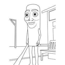 Coloriage Tung Tung Tung Sahur tenant une batte en bois