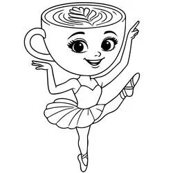 Coloriage Ballerina Cappuccina dansant sur pointes