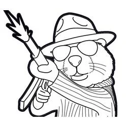 Coloriage Bobrito Bandito tenant un fusil