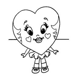 Coloriage Coeur avec un visage et des jambes