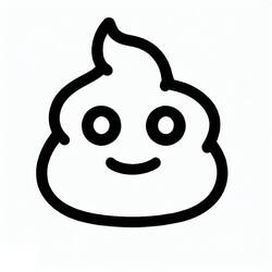 Coloriage Crotte emoji souriante