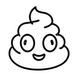 Coloriage Crotte emoji en spirale aux grands yeux ronds