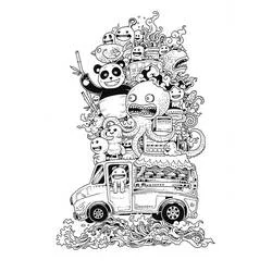 Coloriage Fourgon des monstres surchargé de créatures Coloriage Fourgon des monstres surchargé de créatures