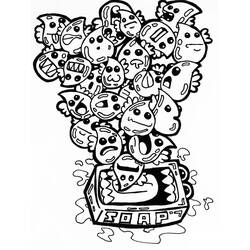 Coloriage Monstres de savon jaillissant d'une savonnette Coloriage Monstres de savon jaillissant d'une savonnette