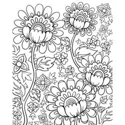 Coloriage Grandes fleurs aux pétales détaillés Coloriage Grandes fleurs aux pétales détaillés
