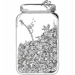 Coloriage Pot de monstres doodle Coloriage Pot de monstres doodle