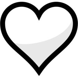 Coloriage Emoji cœur tout simple