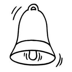 Coloriage Cloche qui sonne avec des traits de mouvement