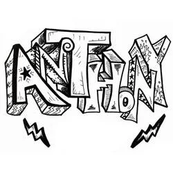 Coloriage Graffiti avec le prénom Anthony Coloriage Graffiti avec le prénom Anthony