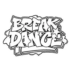 Coloriage Graffiti Break Dance en lettres bulles Coloriage Graffiti Break Dance en lettres bulles