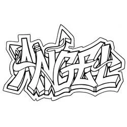 Coloriage Graffiti tag écrivant Angel Coloriage Graffiti tag écrivant Angel