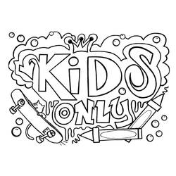 Coloriage Graffiti "Kids Only" en lettres bulles Coloriage Graffiti "Kids Only" en lettres bulles