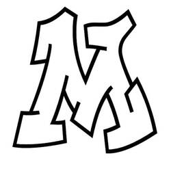Coloriage Lettre M en graffiti Coloriage Lettre M en graffiti