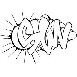 Coloriage Graffiti soleil en lettres bulles Coloriage Graffiti soleil en lettres bulles