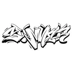 Coloriage Graffiti aux lettres pointues et audacieuses Coloriage Graffiti aux lettres pointues et audacieuses