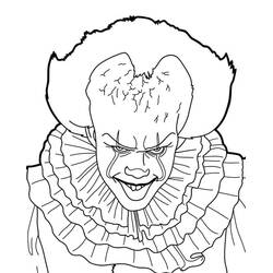 Coloriage Clown effrayant au col à volants
