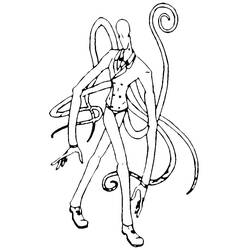 Coloriage Slender Man aux longs tentacules