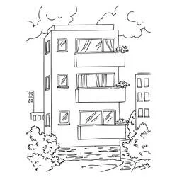 Coloriage Appartement avec balcons