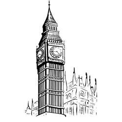 Coloriage Big Ben #184899 à imprimer et colorier