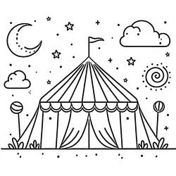 Chapiteau de Cirque - Coloriages gratuits à imprimer