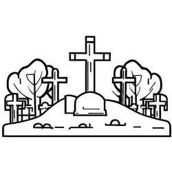 Cimetière - Coloriages gratuits à imprimer