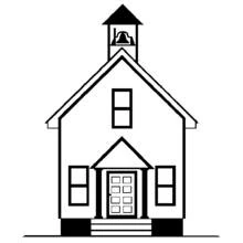 Coloriage Vieille école avec clocher Coloriage Vieille école avec clocher