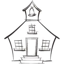 Coloriage École de campagne avec clocher Coloriage École de campagne avec clocher