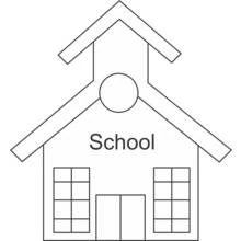 Coloriage École au toit pointu Coloriage École au toit pointu