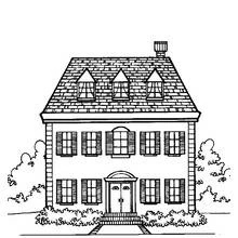 Coloriage Grande école avec toit en bardeaux Coloriage Grande école avec toit en bardeaux