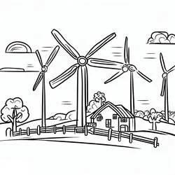 Éolienne - Coloriages gratuits à imprimer