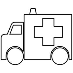 Coloriage Ambulance avec une croix