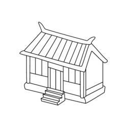 Coloriage Boutique japonaise traditionnelle