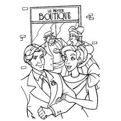 Coloriage Anastasia et Dimitri sortent de la boutique