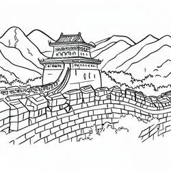 Muraille de Chine - Coloriages gratuits à imprimer