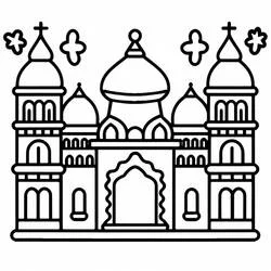 Coloriage Palais symétrique à deux tours pointues