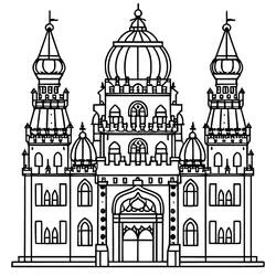 Coloriage Palais oriental au dôme en oignon