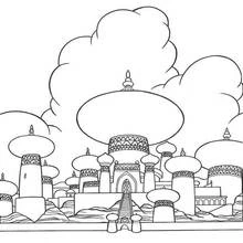 Coloriage Palais aux dômes en bulbe et tours multiples