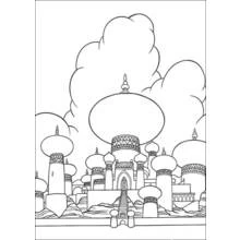 Coloriage Palais aux dômes en oignon et tourelles