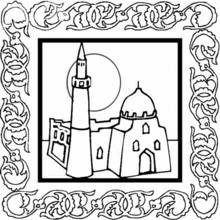 Coloriage Palais avec minaret et dôme