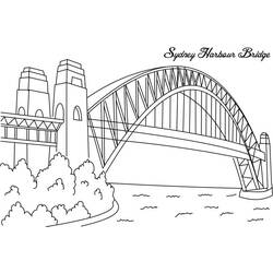 Coloriage Pont du port de Sydney au-dessus de l'eau