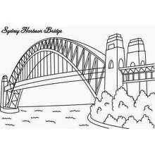 Coloriage Pont du port de Sydney au-dessus de l'eau