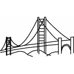 Coloriage Pont suspendu aux tours entrecroisées