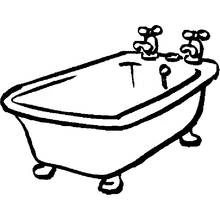 Coloriage Baignoire à pieds griffus