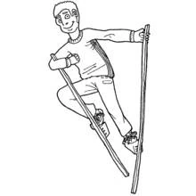 Coloriage Acrobate marchant sur des échasses