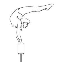 Coloriage Acrobate en équilibre sur les mains